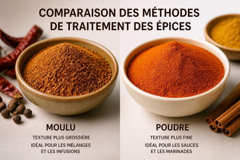 Différence entre moulu et poudre : tout comprendre