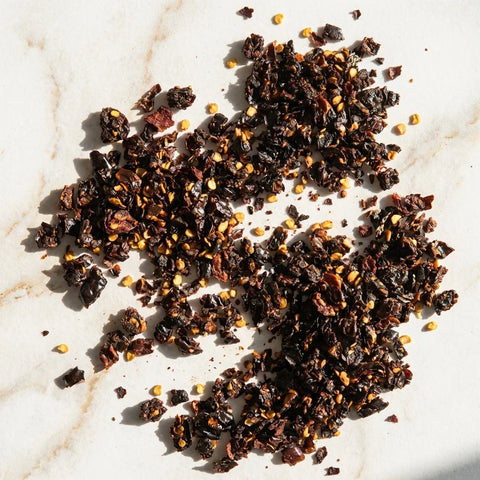 Piment Chipotle | concassé | 3-6 mm | rouge foncé