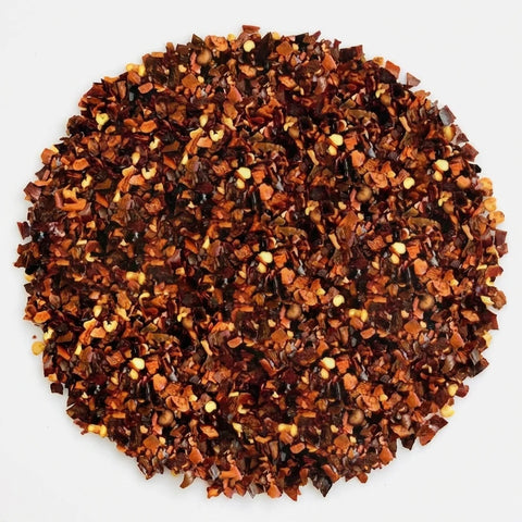 Piment guajillo | concassé | 1-3 mm | rouge foncé